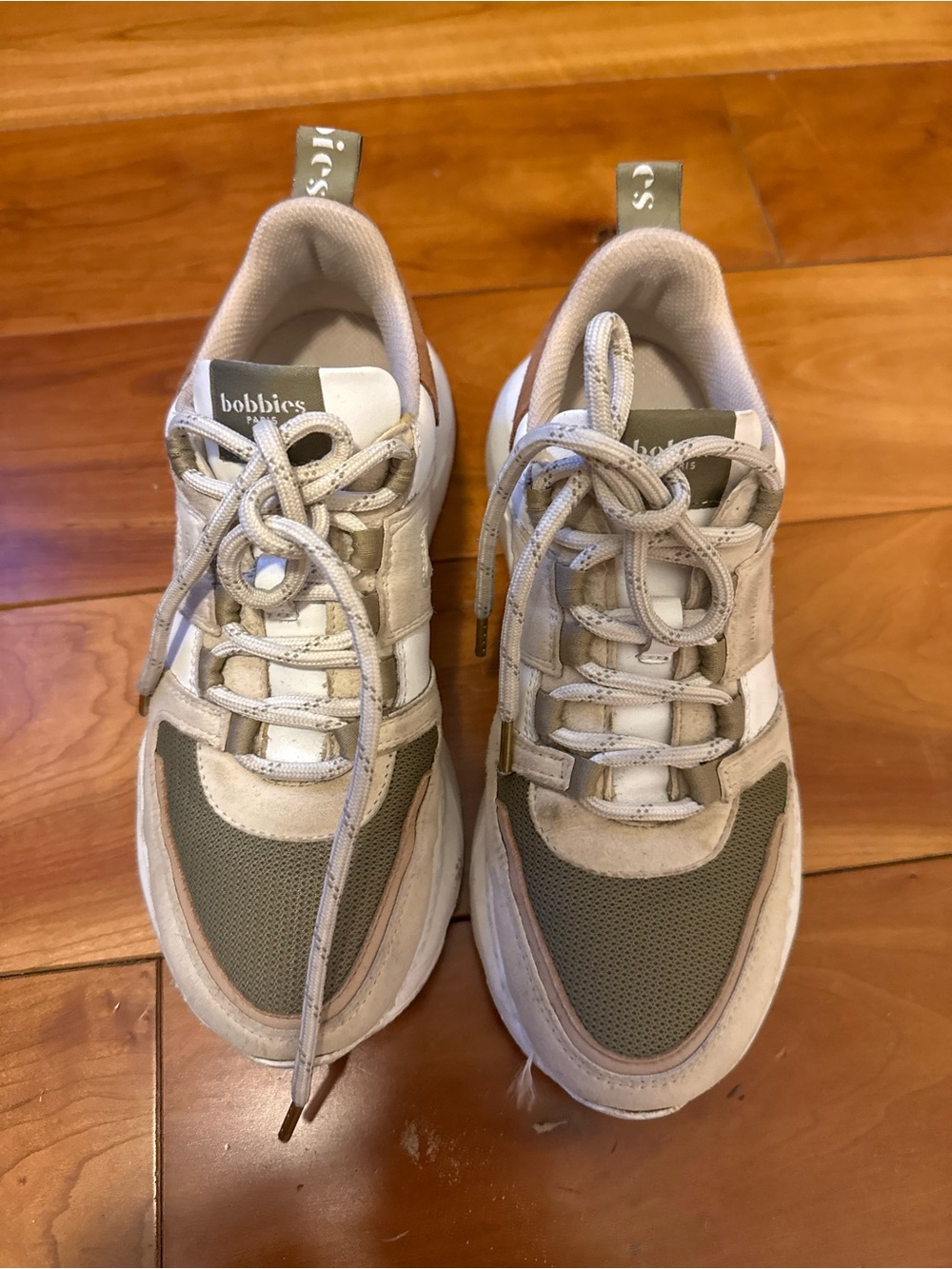 bobbies Beige and Olive Women’s Sneakers